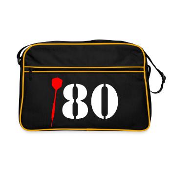 Dart 180 Saying "One Hundred and Eighty!" Triple 20 - Retro Bag - black/gold - Front