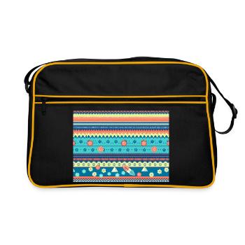 Colorful Boho Winter Pattern - Retro Bag - black/gold - Front