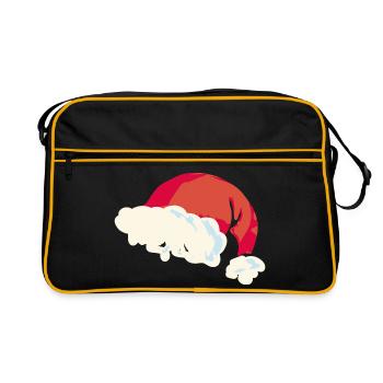 Christmas Santa Hat Flat Design - Retro Bag - black/gold - Front