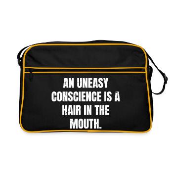 an uneasy conscience is a hair in the mouth - Retro Bag - black/gold - Front