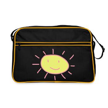 Sun Summer Joy – Holiday Sunbeam Design - Retro Bag - black/gold - Front
