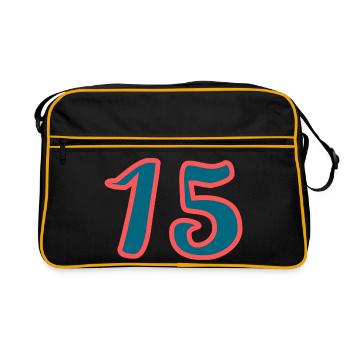 15. 15 ANS. 15e ANNIVERSAIRE. ANNIVERSAIRE 15 ANS. - Sac Retro - noir/or - Devant