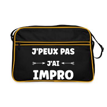 Ich kann nicht. Ich improvisiere. - Retro Tasche - Schwarz/Gold - Vorne
