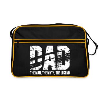Dad The Man The Myth Legend - Retro Tasche - Schwarz/Gold - Vorne