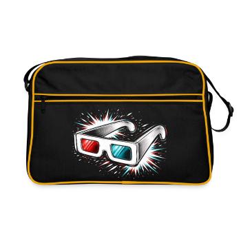 3D Glasses Retro Cinema Design - Retro Bag - black/gold - Front