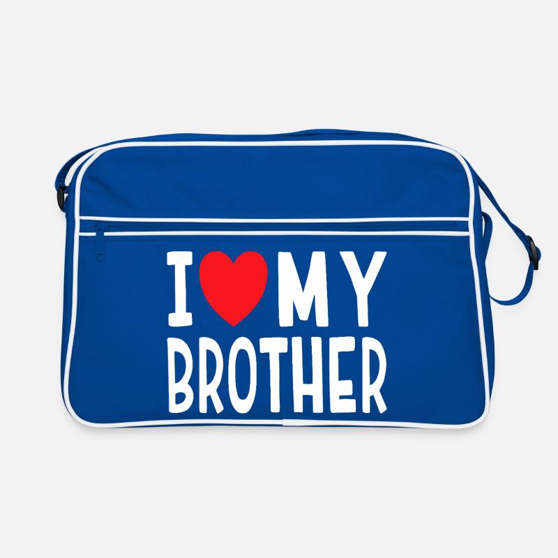 Ich liebe meinen Bruder Retro Tasche