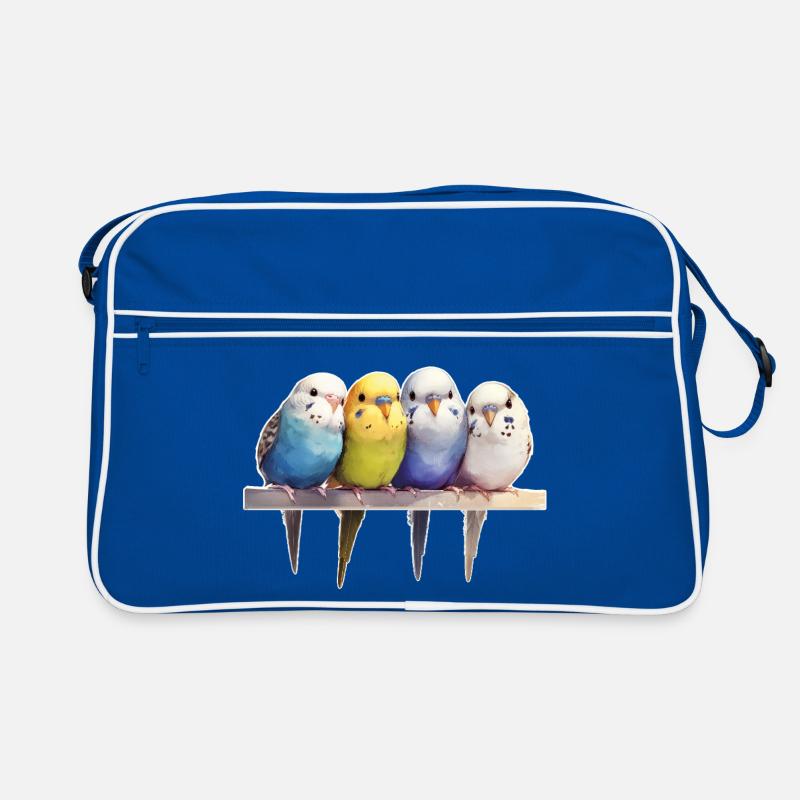 Groupe de perruches ondulées Sac Retro