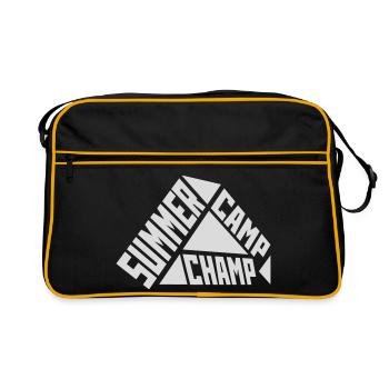 Summer Camp Champ Lustig Kinder Outdoor Abenteuer - Retro Tasche - Schwarz/Gold - Vorne