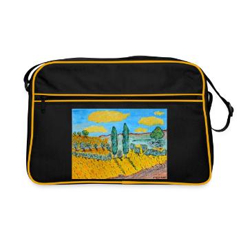 Paysage toscane - Sac Retro - noir/or - Devant