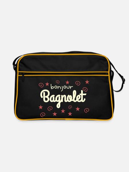 frankreich bagnolet bonjour - Retro Tasche - Schwarz/Gold