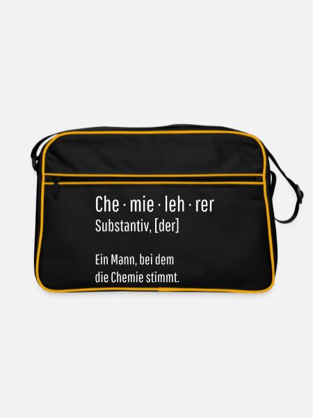 Chemielehrer Substantiv Definition Geschenk - Retro Tasche - Schwarz/Gold