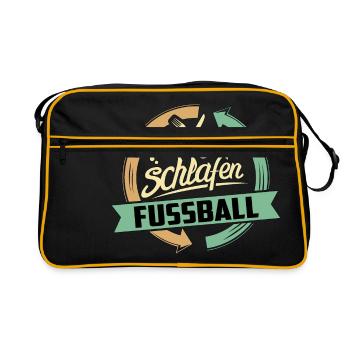 Sport Design Fussball RAHMENLOS Geschenk Hobby - Retro Tasche - Schwarz/Gold - Vorne