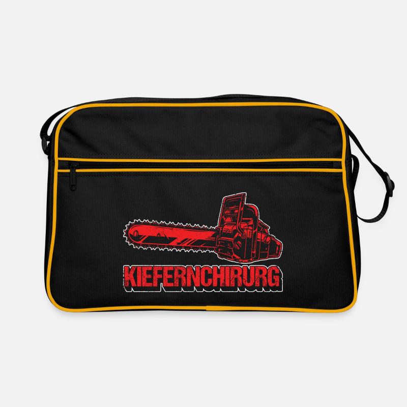 Kiefernchirurg lustige Holzfäller Geschenkidee - Retro Tasche - Schwarz/Gold