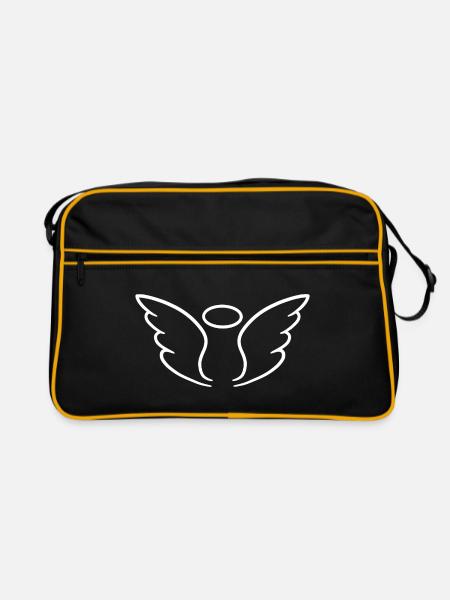 angel wings white - Retro Tasche - Schwarz/Gold