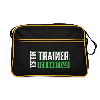 Trainer | Ich bin Trainer ich darf das - Retro Tasche - Schwarz/Gold - Vorne