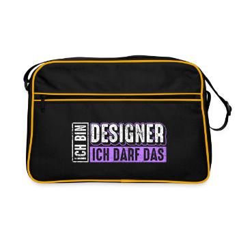 Designer Spruch - Retro Tasche - Schwarz/Gold - Vorne
