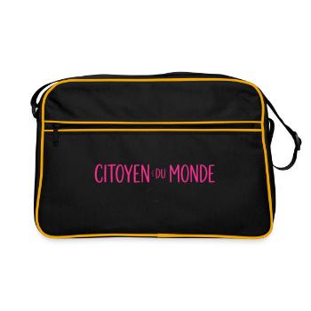 Citoyen du Monde – Globaler Bürger - Retro Tasche - Schwarz/Gold - Vorne