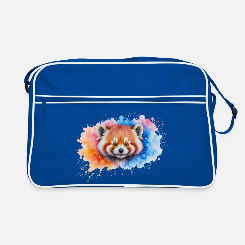 Wasserfarbener Roter Panda Splash Retro Tasche