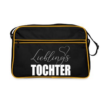 Fille préférée avec un cœur - Sac Retro - noir/or - Devant