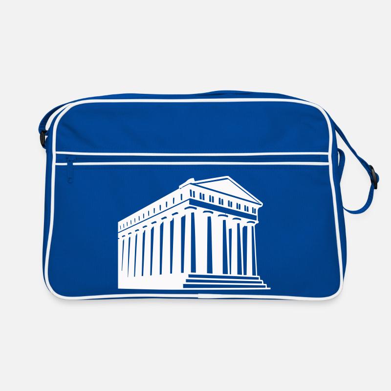Antike griechische Tempelillustration Retro Tasche