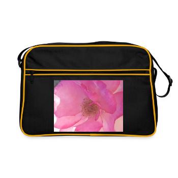 Douce fleur de rose en rose - Sac Retro - noir/or - Devant