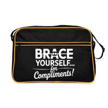 Bouche en métal Orthodontie Journey Art - Sac Retro - noir/or - Devant