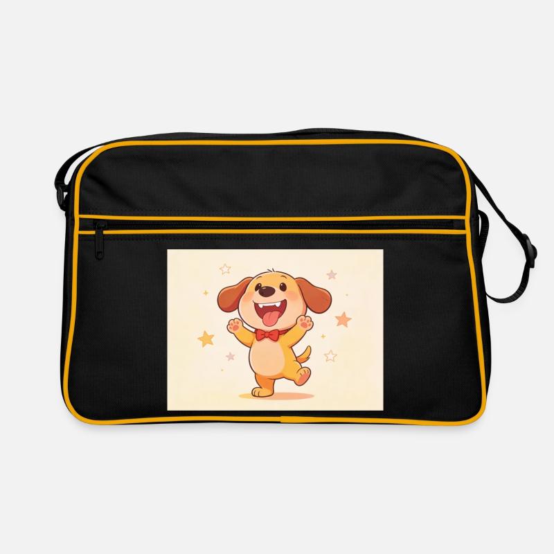 Es ist ein lustiger Hund - Retro Tasche - Schwarz/Gold