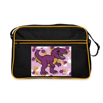 Allosaurus Dino - Retro Tasche - Schwarz/Gold - Vorne