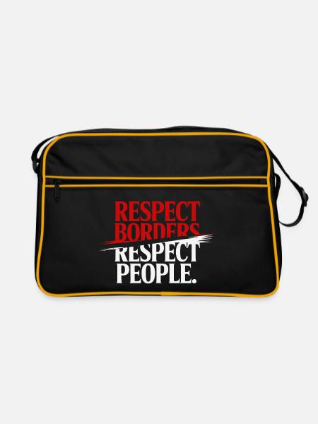 Respecter les frontières Respecter les gens - Groenland - Sac Retro - noir/or - Devant
