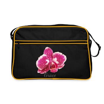 Bordeaux Orchid Macro - Grace Elegance - Retro Bag - black/gold - Front