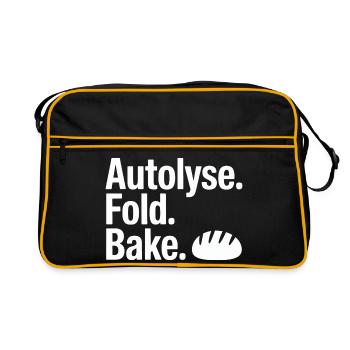 Autolyse Fold Backe Bread Kunst - Retro Tasche - Schwarz/Gold - Vorne