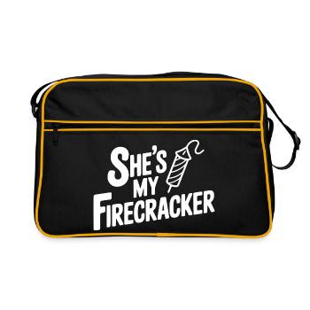 She's My Firecracker - Retro Bag - black/gold - Front