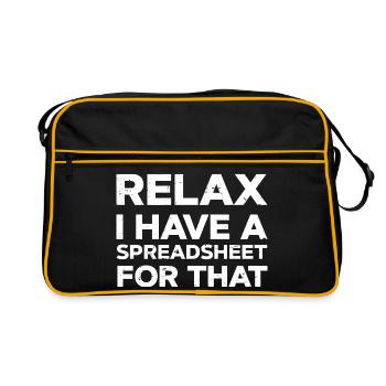 Détendez-vous, j’ai une feuille de calcul pour ça - Sac Retro - noir/or - Devant