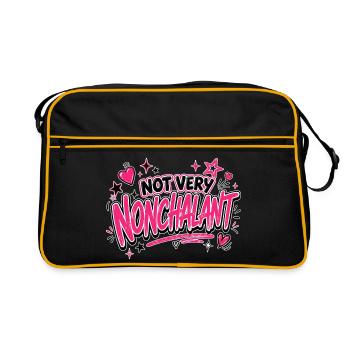 Not Very Nonchalant Neon Pink Script - Retro Bag - black/gold - Front