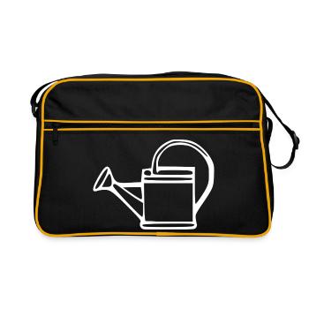 Watering Can Garden Gardener Gift - Retro Bag - black/gold - Front