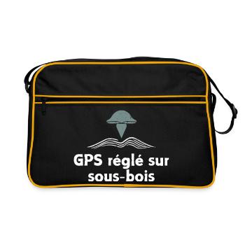 GPS règlé sur sous-bois champignon - Sac Retro - noir/or - Devant