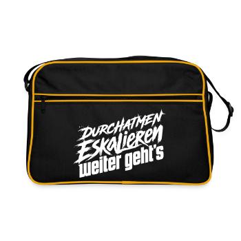 Nerven Behalten - Retro Tasche - Schwarz/Gold - Vorne
