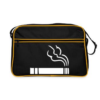 Zigarette Raucherbereich  - Retro Tasche - Schwarz/Gold - Vorne