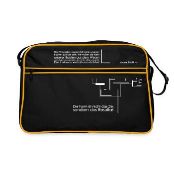 Mies van der Rohe - Landhaus Architekt Geschenk - Retro Tasche - Schwarz/Gold - Vorne