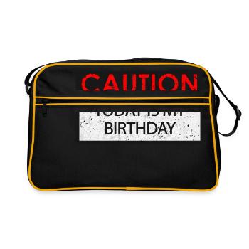 Caution - Birthday (Birthday) - Retro Bag - black/gold - Front