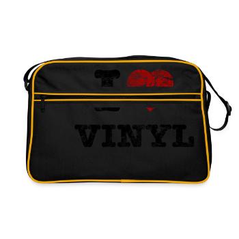 i_love_vinyl_vintage - Retro Bag - black/gold - Front