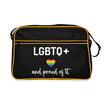Mois de la fierté - LGBTQ+ et fiers de l’être - Sac Retro - noir/or - Devant