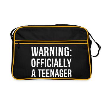 Avertissement officiellement un adolescent - Sac Retro - noir/or - Devant