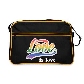 Mois de la fierté LGBT - Love is Love - Sac Retro - noir/or - Devant