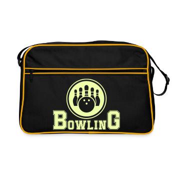 Retro Bowling Design in Neon Green - Retro Bag - black/gold - Front
