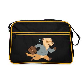 Furet en costume courant avec mallette - Sac Retro - noir/or - Devant