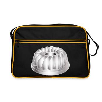 Bundt cake baking pan – simple kitchen motif - Retro Bag - black/gold - Front