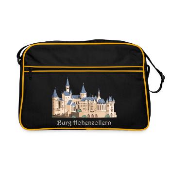 Illustration du château de Hohenzollern, dessin à la main - Sac Retro - noir/or - Devant