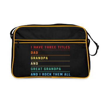 Papy Petit-fils Grand-père Grand-père - Sac Retro - noir/or - Devant
