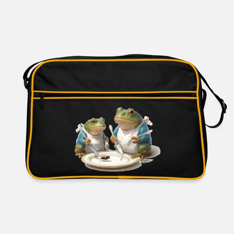 Dîner de grenouille : Mouche dans une assiette Sac Retro